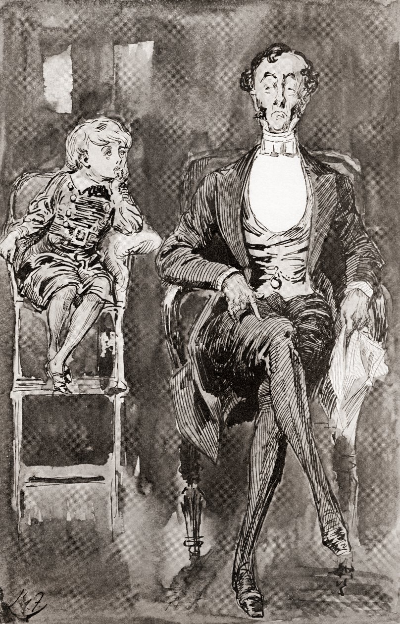 رسم توضيحي لهاري فورنيس لرواية تشارلز ديكنز Dombey and Son ، من إصدار الشهادات ، نُشر عام 1910. بواسطة هاري فورنيس