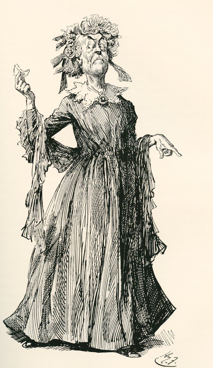 عمة السيد ف. رسم توضيحي لهاري فورنيس لرواية تشارلز ديكنز Little Dorrit ، من إصدار Testimonial Edition ، نُشر عام 1910. بواسطة هاري فورنيس
