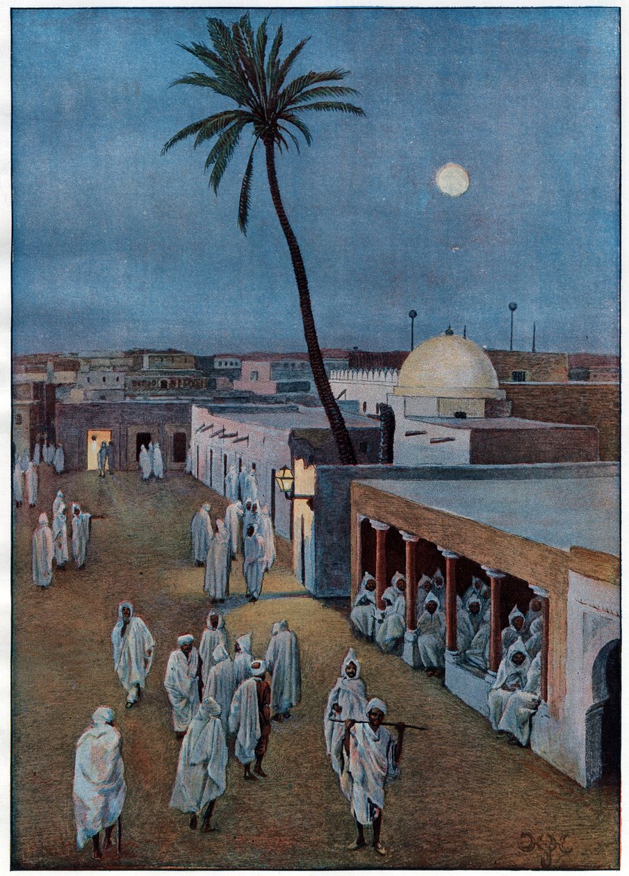 توزر (تونس) في المساء - السير هنري (هاري) هاميلتون جونستون (1858-1927) - 1903 بواسطة هاري هاميلتون جونستون