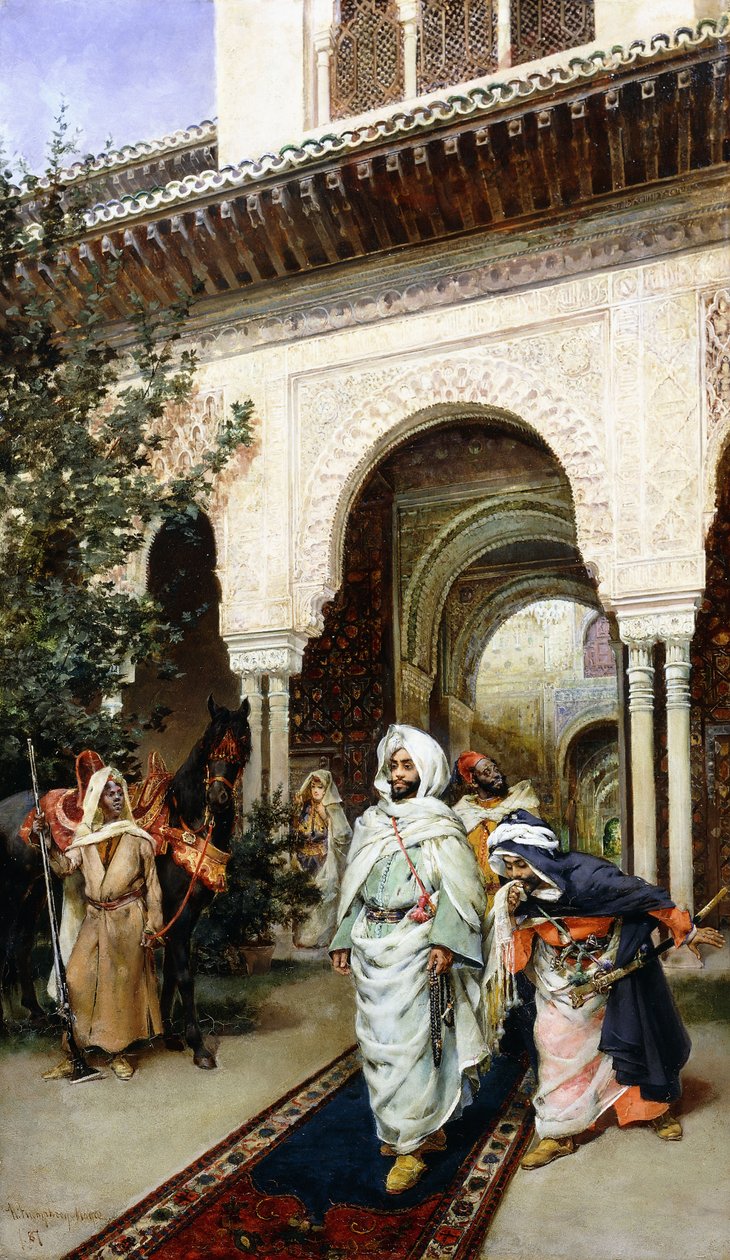 مغادرة قصر الحمراء ، 1887 بواسطة هاري همفري مور