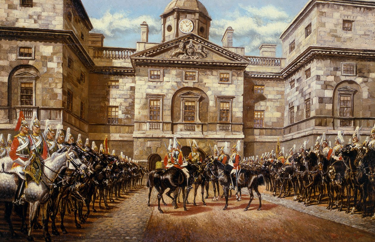 The Guard Mounting: The Horse Guards at Whitehall بواسطة هاري وآرثر تشارلز باين