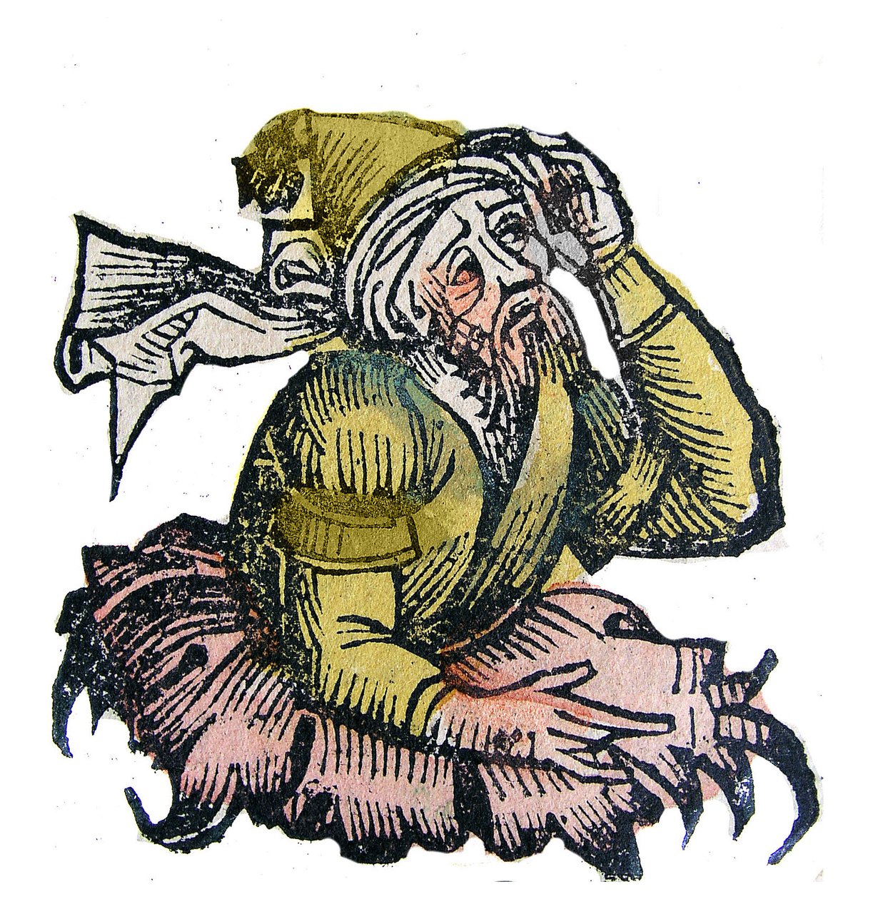 صورة للفيلسوف اليوناني بارمنيد ديلي (بارمنيدس اليوناني) بريقراط. Xylography of "" Chronicles of Nuremberg "" بقلم هارتمان شيدل بواسطة هارتمان شيدل