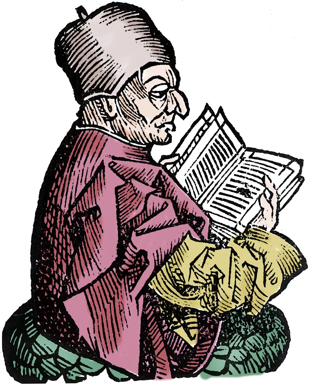 المؤرخ واللاهوتي بيد الموقر (673-735) (بيدا Venerabilis). Xylography of "" Chronicles of Nuremberg "" بقلم هارتمان شيدل بواسطة هارتمان شيدل