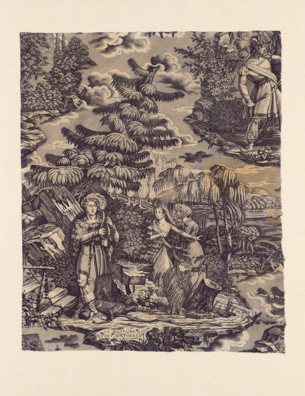 Le Solitaire au Pont du Torrent (The Hermit at the Bridge over the Torrent) (قماش الأثاث) بواسطة هارتمان وفلس