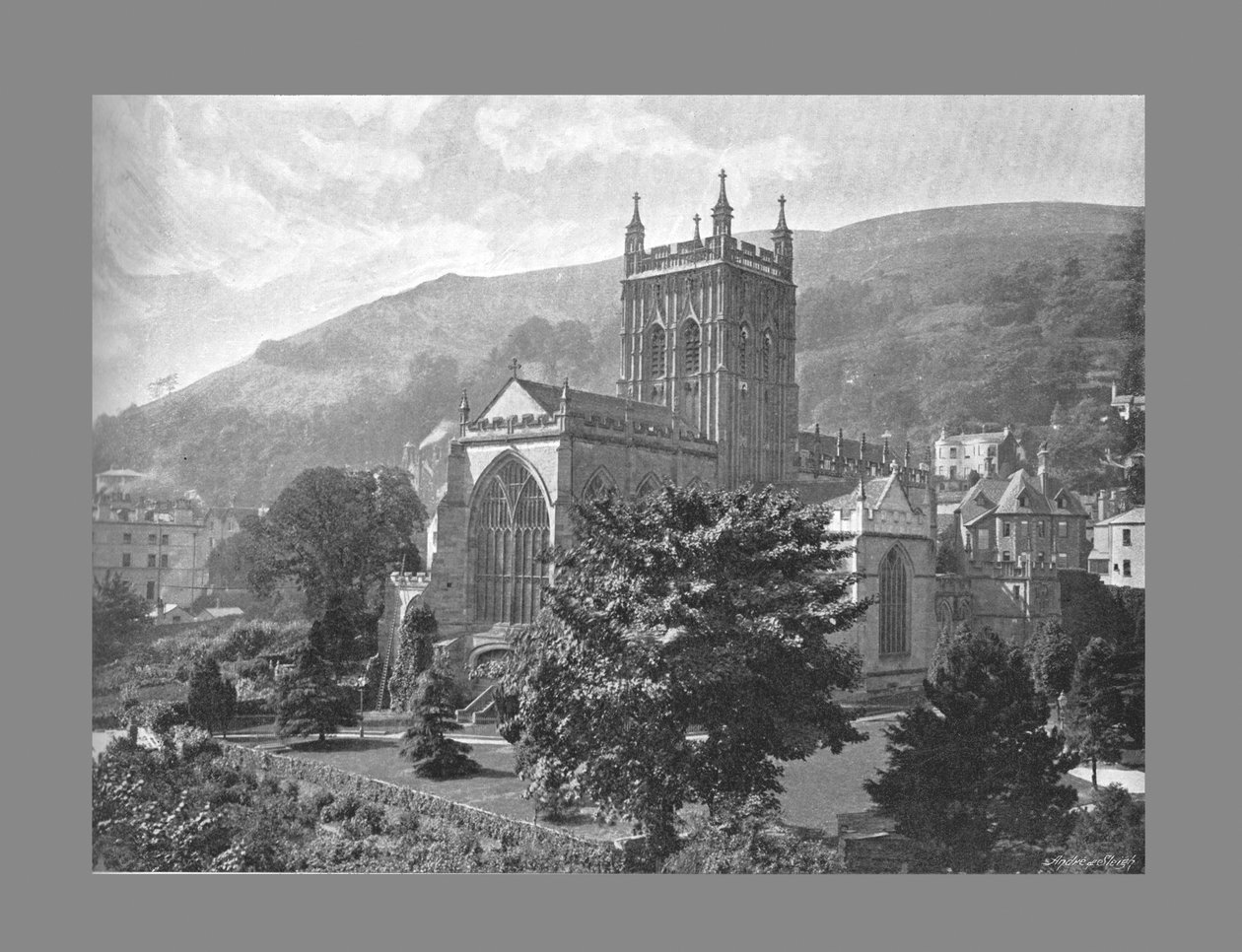 كنيسة Priory ، Great Malvern ، c1900 بواسطة هارفي بارتون