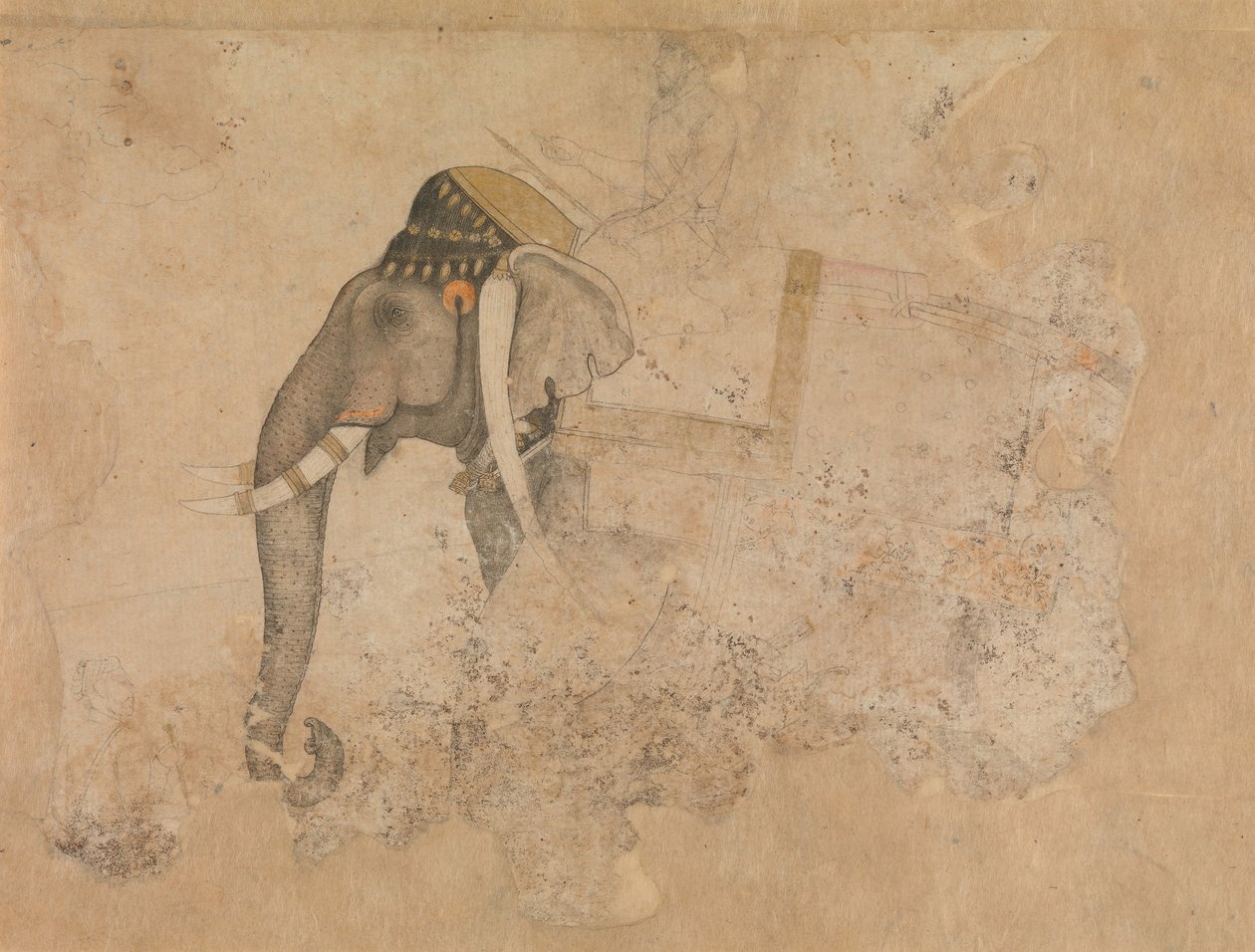 الفيل والفارس ، كاليفورنيا. 1640. بواسطة هاشم.