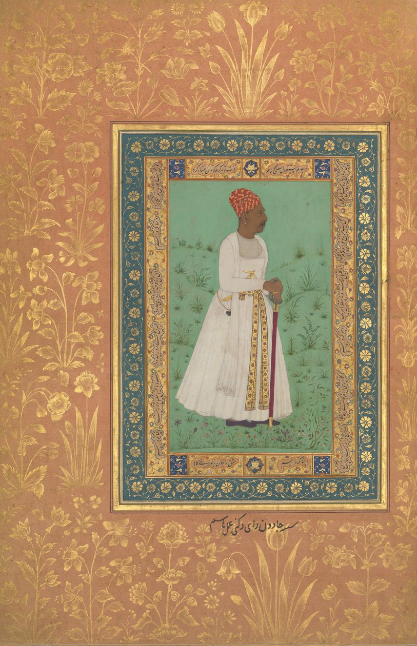 صورة لجدون راي ديكاني ، فوليو من ألبوم شاه جهان ، وجه: ca. 1622 ، ظهر: كاليفورنيا. 1530-50 بواسطة هاشم