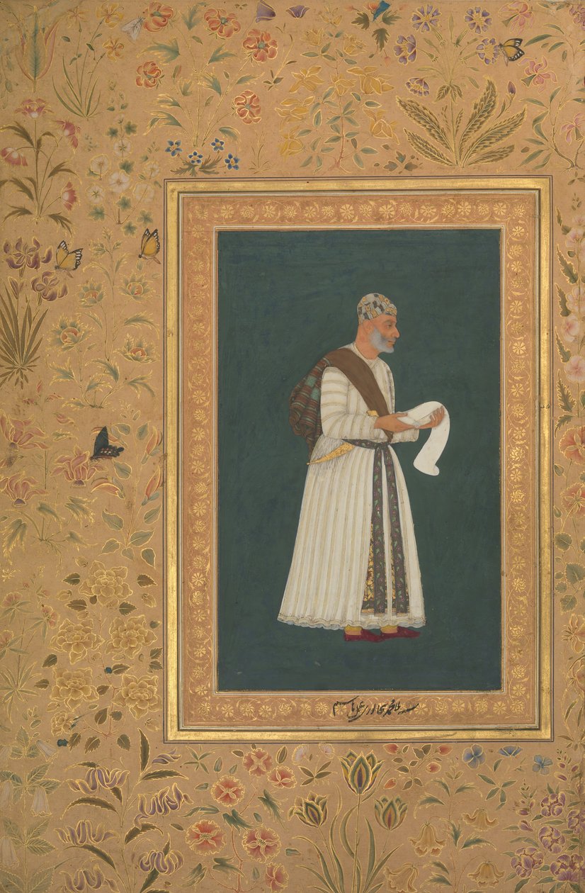 صورة للملا محمد خان فالي من بيجابور ، فوليو من ألبوم شاه جهان ، وجه: ca. 1620 بواسطة هاشم