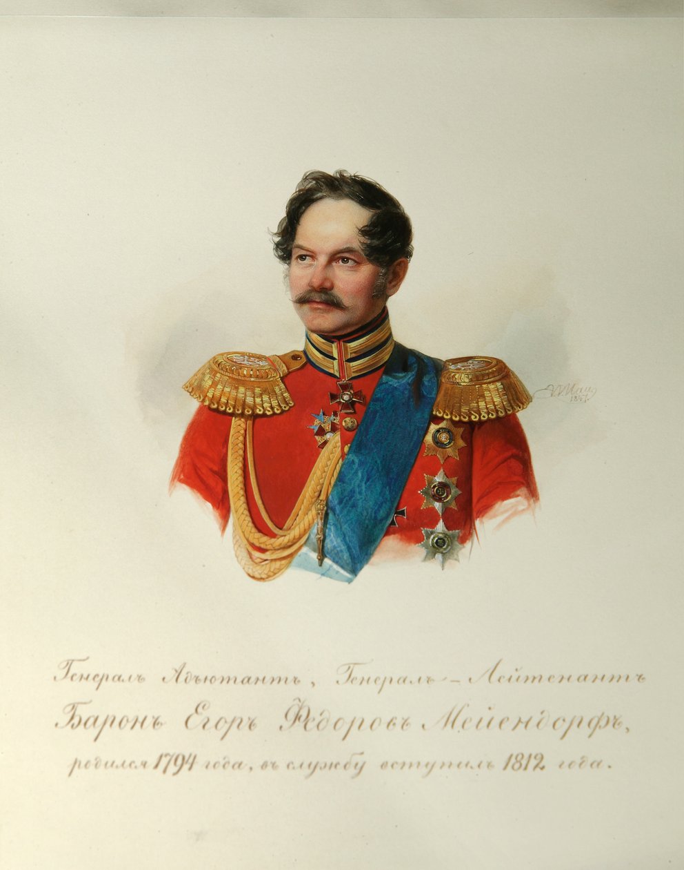 صورة الجنرال إيجور فيودوروفيتش ميندورف 1794-1879 من ألبوم حراس الخيول الإمبراطورية ، 1846-1849 بواسطة هاو