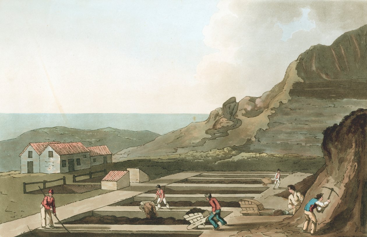 منظر عام لشبة تعمل في منطقة ويتبي ، يوركشاير ، 1814 بواسطة هافيل وابنه