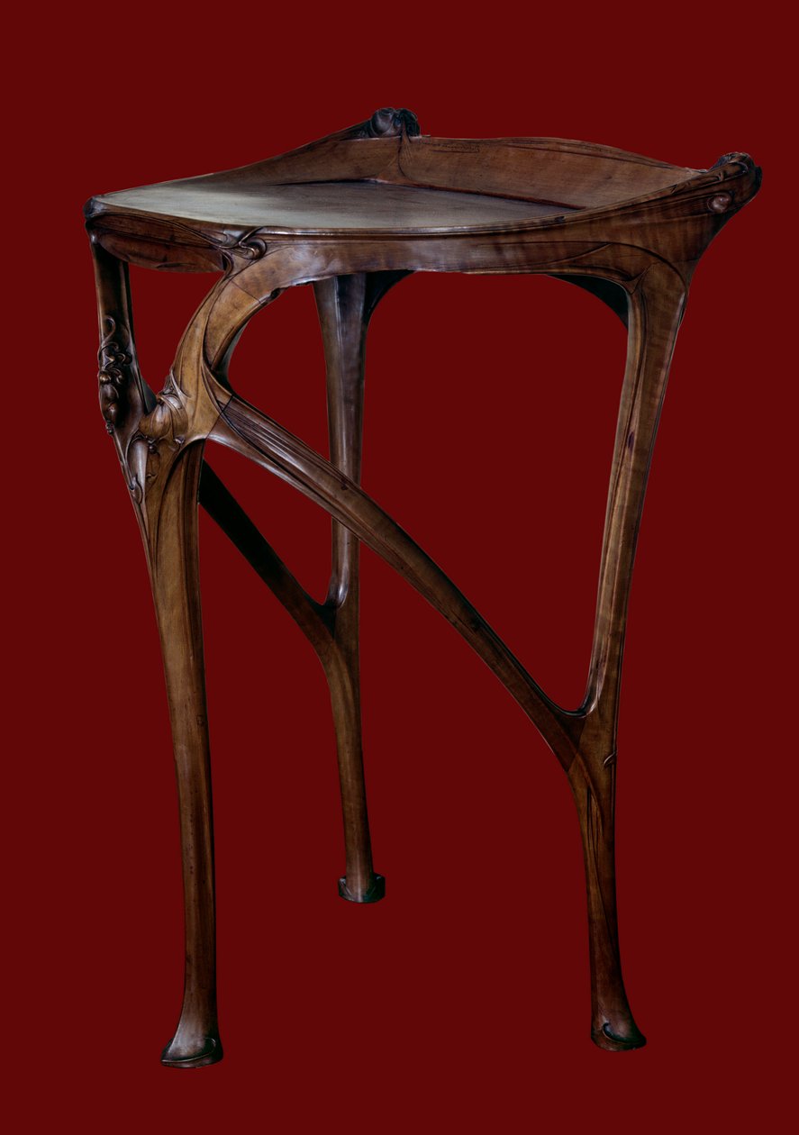 الفن الحديث: طاولة من خشب الكمثرى صنعها هيكتور غيمار (1867-1942) 1904-1907 باريس ، متحف الفنون الزخرفية بواسطة هيكتور غيمارد