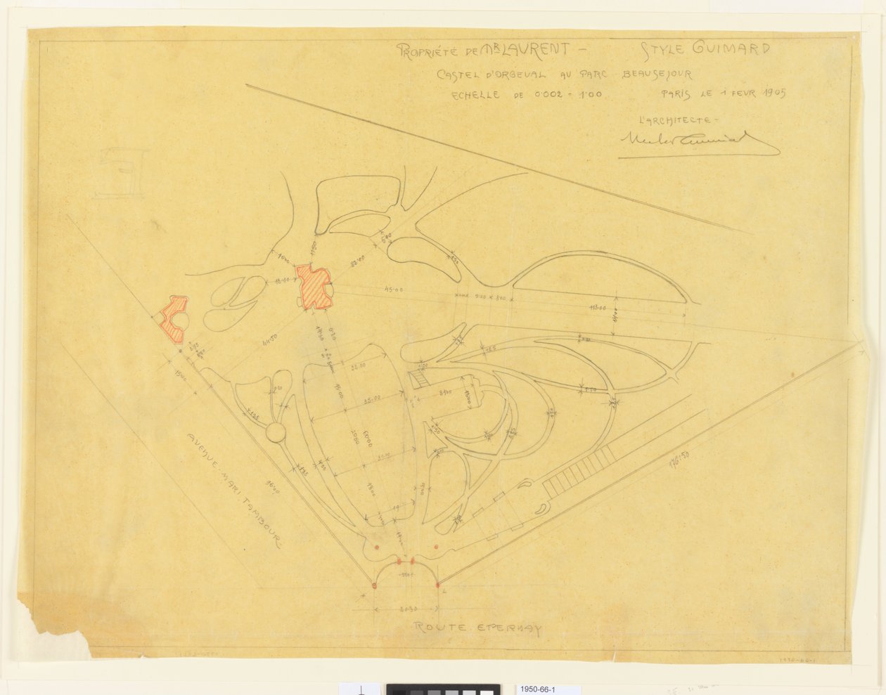 Castel d&39;Orgeval، Parc de Beausejour، Property of M Laurent (Garden Plan، Castle d&39;Orgeval، Property بواسطة هيكتور غيمارد