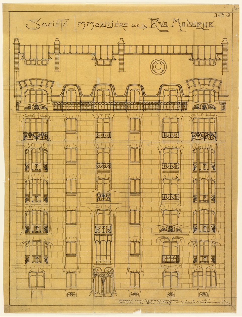 تصميم لواجهة Societé Immobilière de la Rue Modern ، رقم 6 بواسطة هيكتور غيمارد