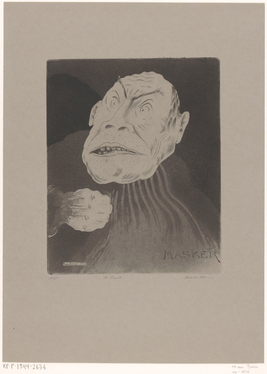 De bruut (العنوان الأصلي على الكائن) Masker (عنوان السلسلة الأصلي على الكائن) بواسطة Hein von Essen (توقيع الفنان)