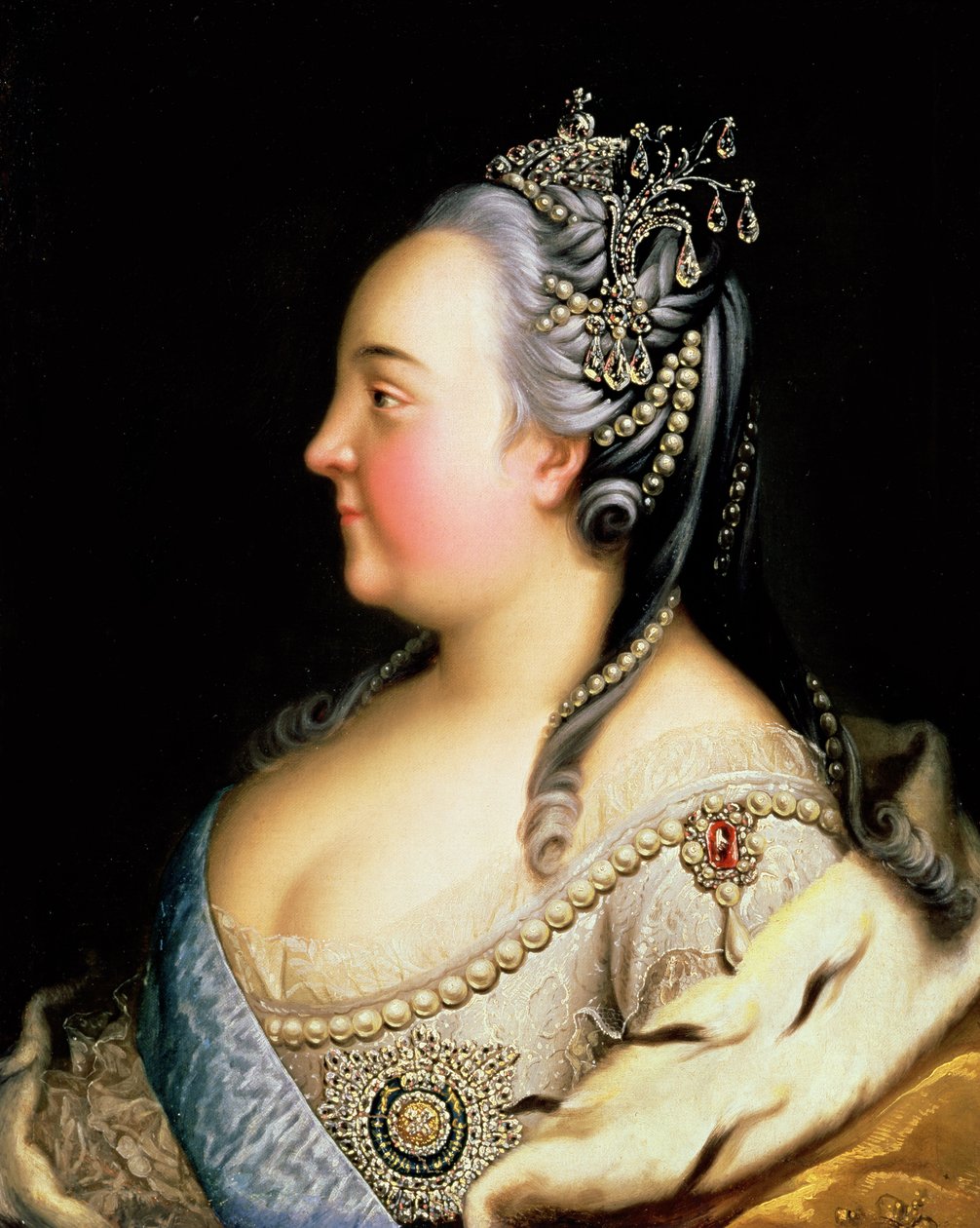 صورة إليزابيث بتروفنا (1709-62) إمبراطورة روسيا ، c.1768 بواسطة هاينريش بوتشولز