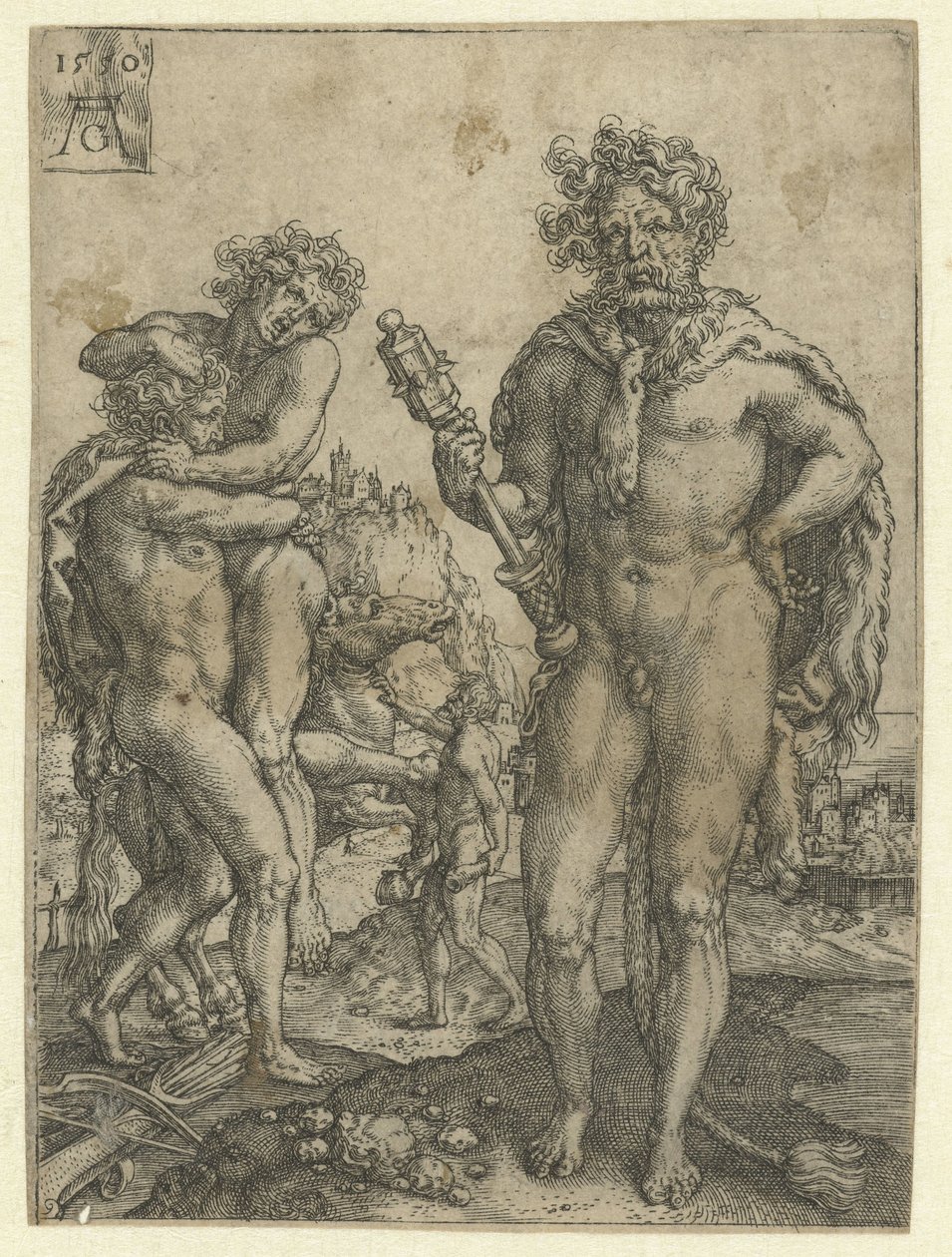 هرقل يهزم Antaeus عمال هرقل (عنوان السلسلة) بواسطة هاينريش ألدغريفير