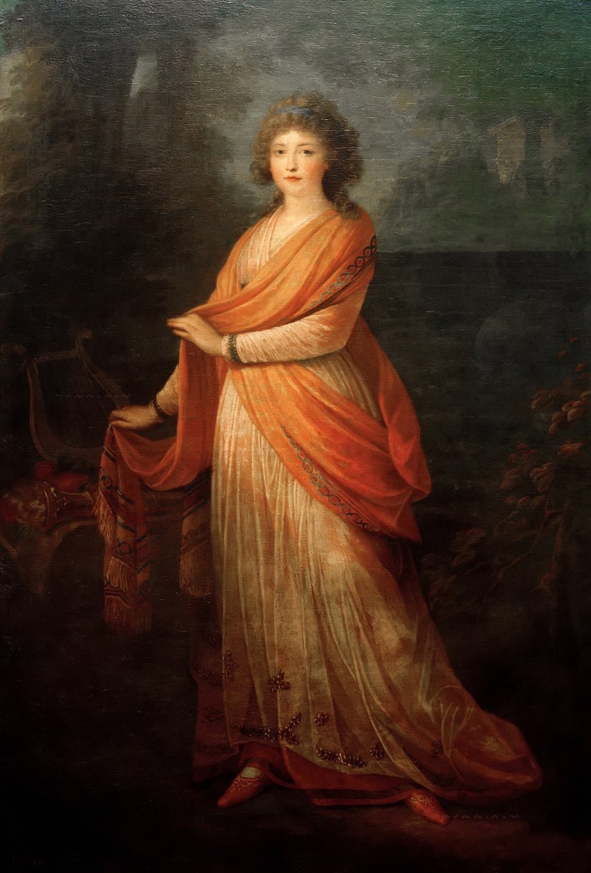 صورة ل Varvara Vasilyevna Golitsyna ، née von Engelhardt 1757-1815 ، 1792. بواسطة هاينريش فريدريش فوجر