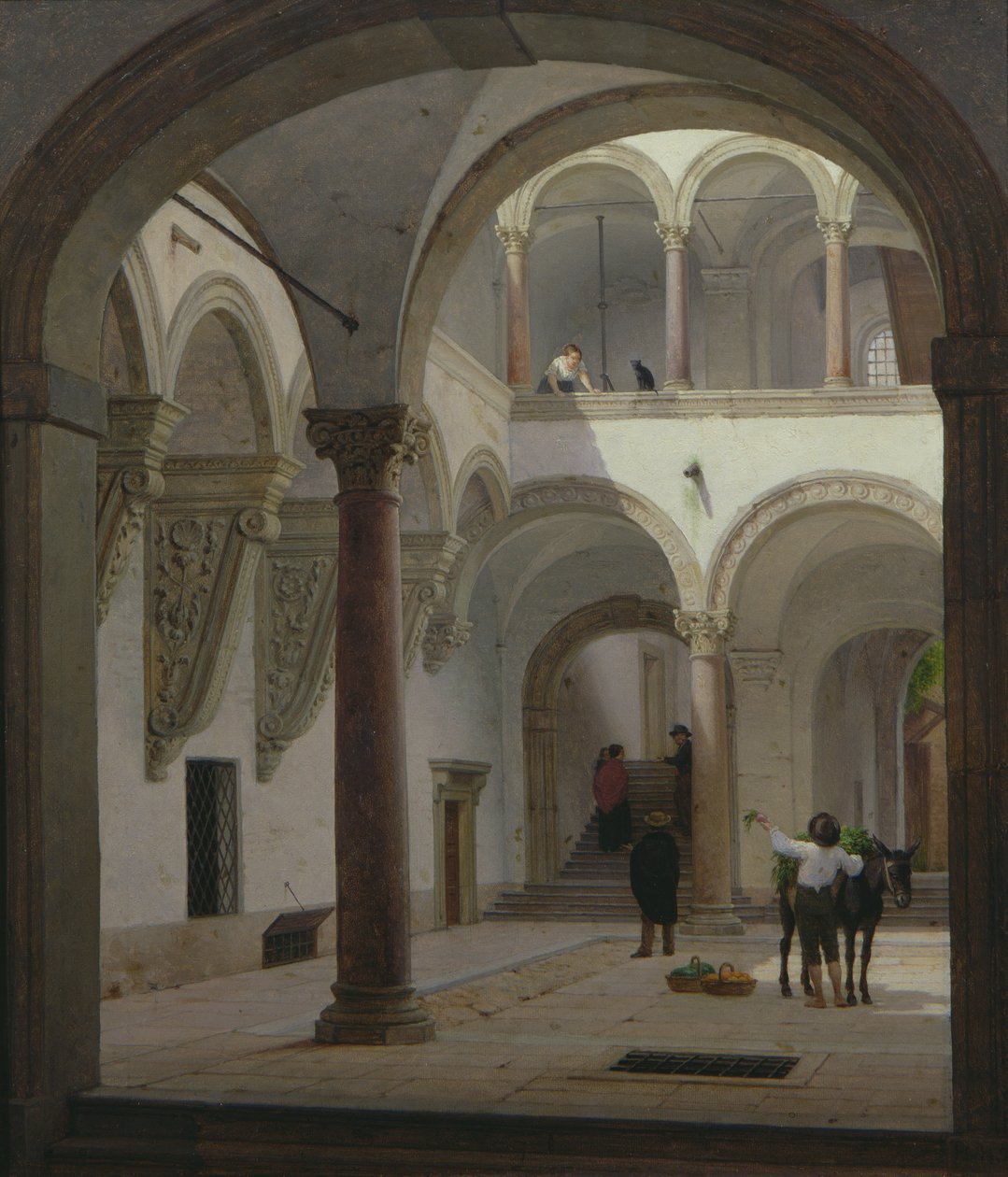 فناء Palazzo Fava ، بولونيا ، 1874 بواسطة هاينريش هانسن