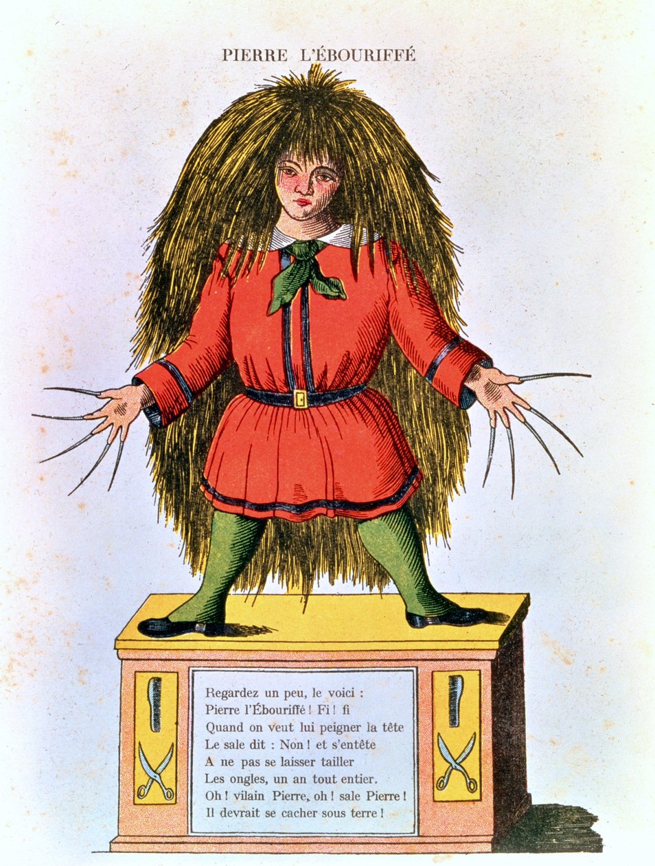 "Pierre l&39;Ebouriffe" ، رسم توضيحي من الترجمة الفرنسية لـ "Struwwelpeter" لهوفمان من إعداد Trim (Louis Gustave Ratisbonne، 1827-1900) ، c.1850 بواسطة هاينريش هوفمان