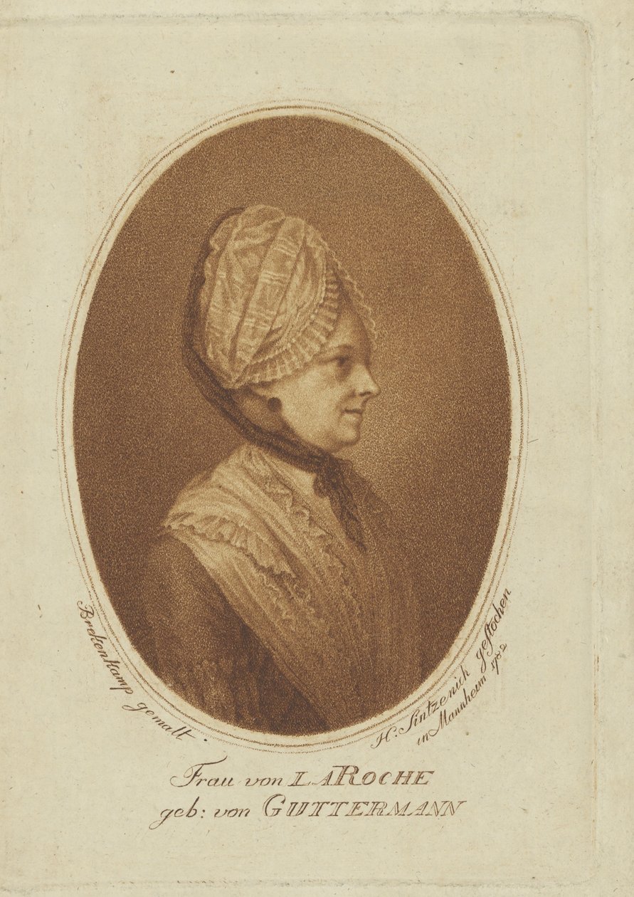 صوفي فون لاروش ، من مواليد جوترمان فون جوترشوفن 1730-1807 ، 1782. بواسطة هاينريش سينتزينيش