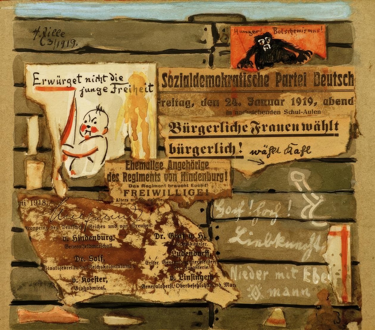 H.Zille ، Plakatwand 1919 - Collage بواسطة هاينريش زيل