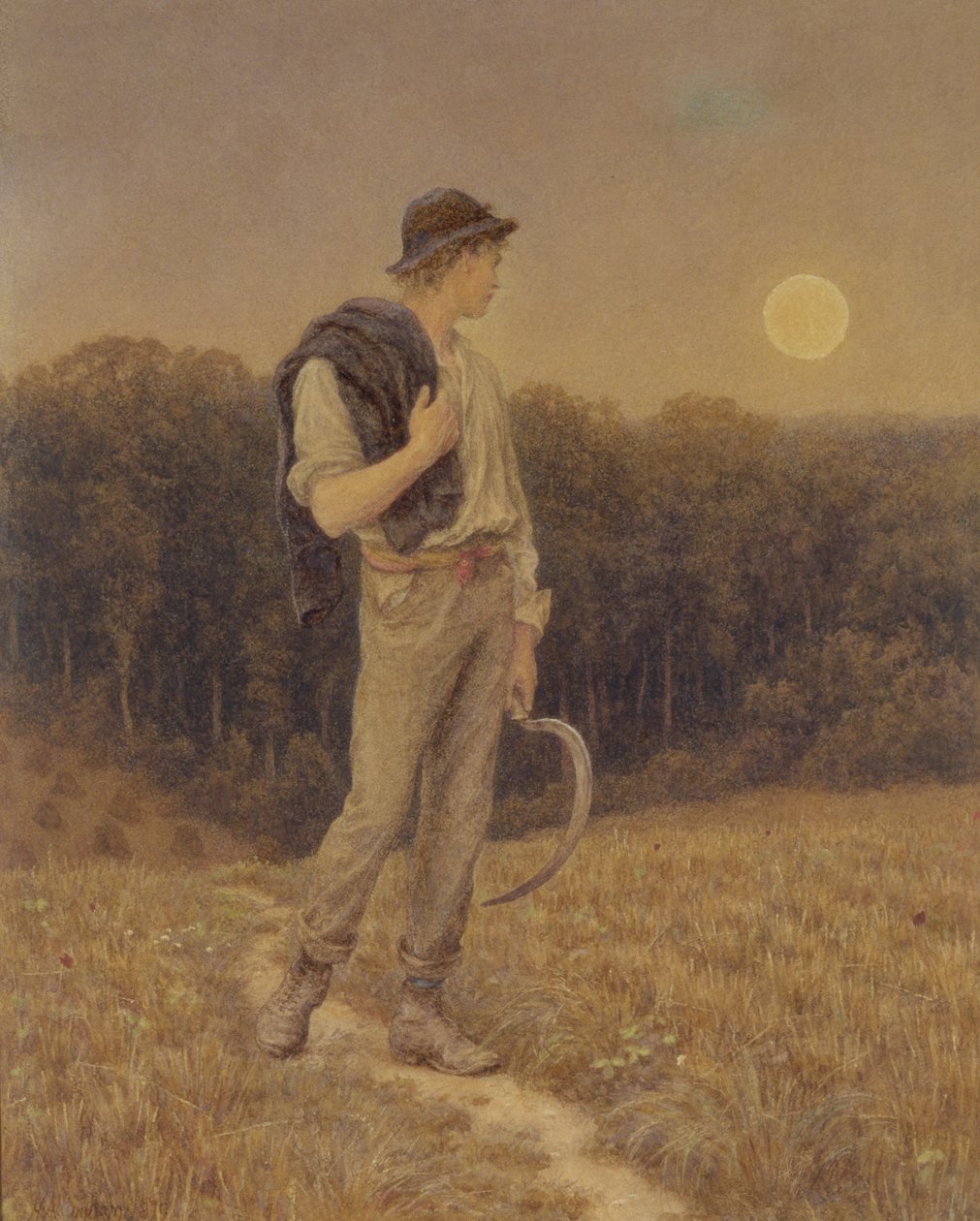 The Harvest Moon ، &39;globed in mellow splendor&39; ، 1879 (مرحاض وغواش على ورق) (انظر أيضًا 283763) بواسطة هيلين ألينجهام