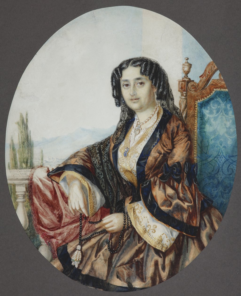 صورة للأميرة نينو ألكساندروفنا غريبويدوفا ني تشافشافادزه ، 1856 بواسطة هيلين فرانكونيا