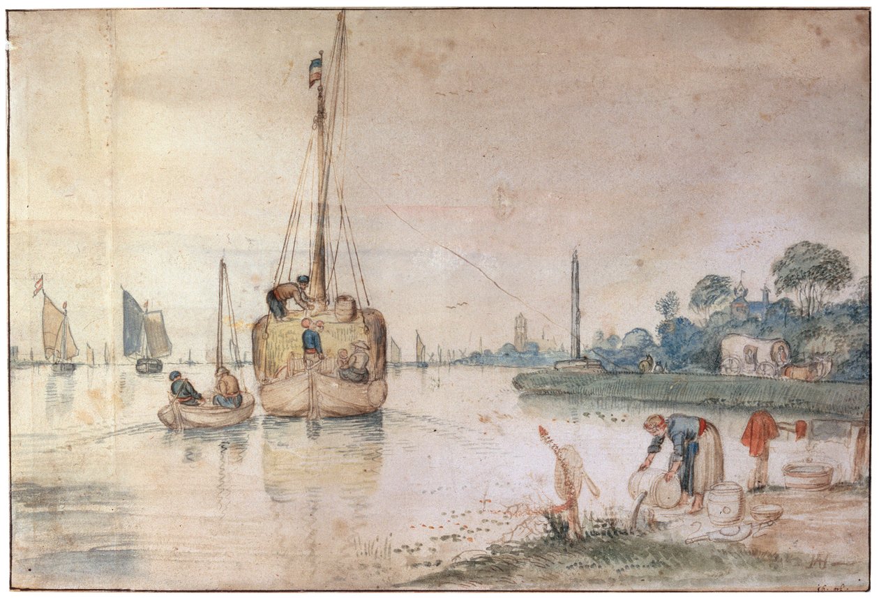 بارج مع هاي ، c1625-c1634 بواسطة هندريك أفركامب