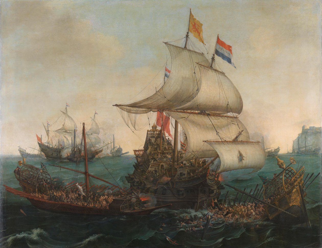 السفن الهولندية صدمت السفن الشراعية الإسبانية في الساحل الإنجليزي ، 3 أكتوبر 1602 بواسطة هندريك كورنيليش. فروم