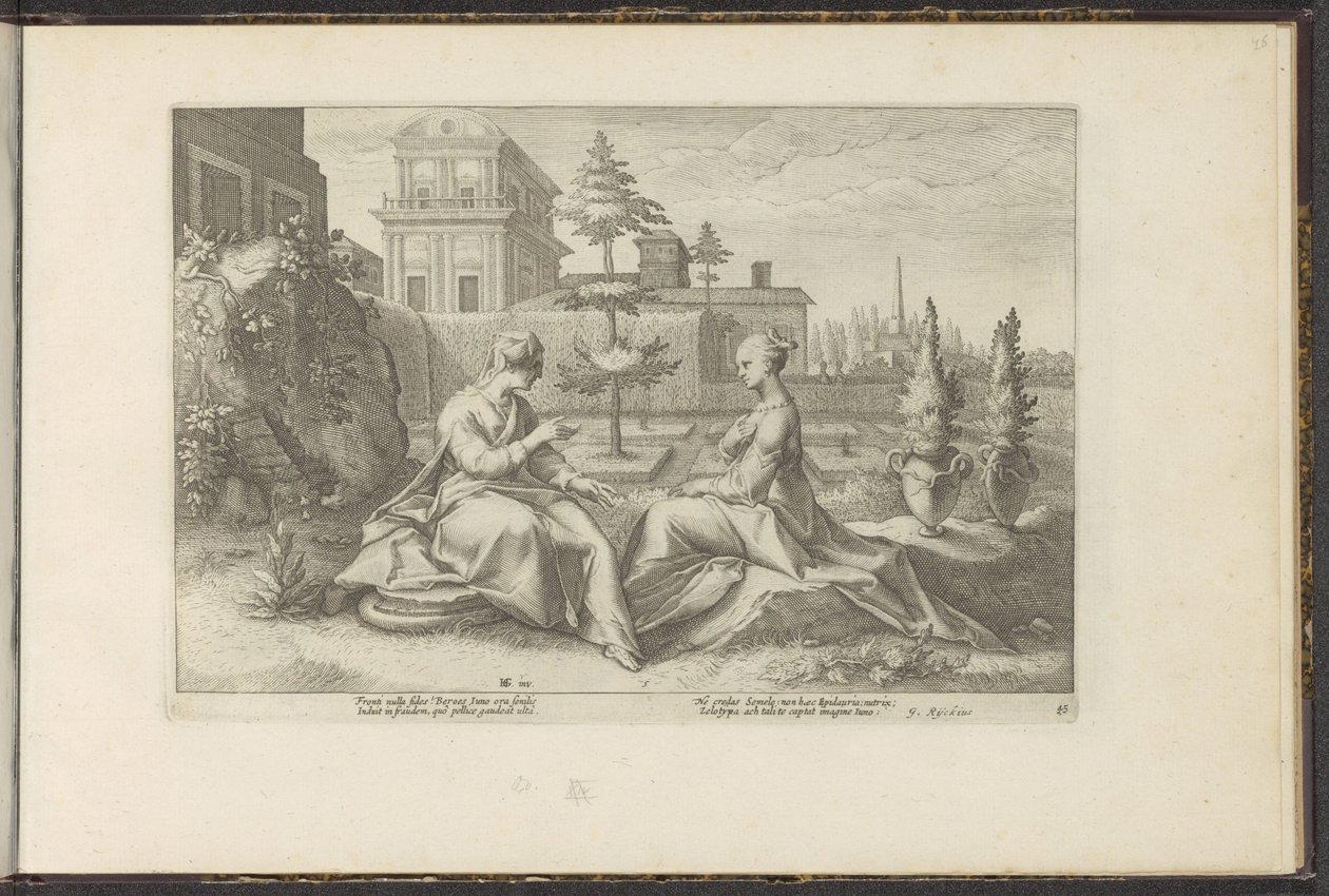 يقترب جونو من Semele في ستار Beroë تحولات أوفيد (عنوان المسلسل) Recreations of P. Ovidius Naso (عنوان السلسلة) بواسطة هندريك جولتزيوس (ورشة عمل)