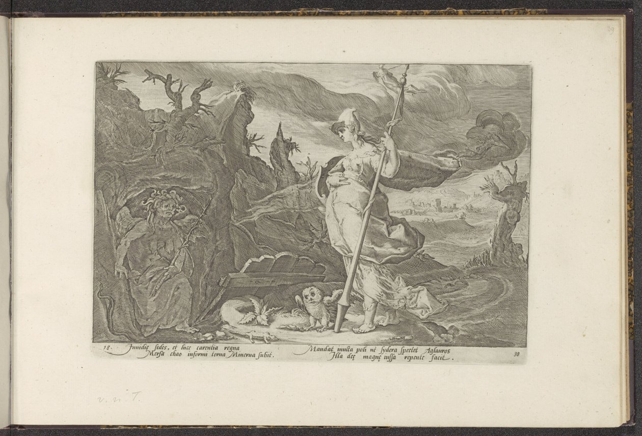 تطلب Minerva من Envy إشعال الغيرة في Aglauros تحولات أوفيد (عنوان المسلسل) Recreations of P. Ovidius Naso (عنوان السلسلة) بواسطة هندريك جولتزيوس (ورشة عمل)