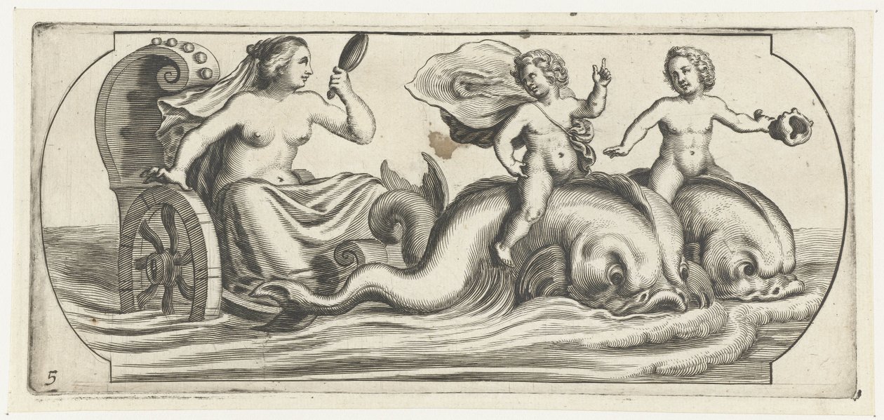أمفيتريت على عربة Nouveau Livre des Dieux et Deeßes De la Marine Bouckje of Sea Gods and Goddesses (عنوان السلسلة) بواسطة هندريك دي كيسير (أنا)