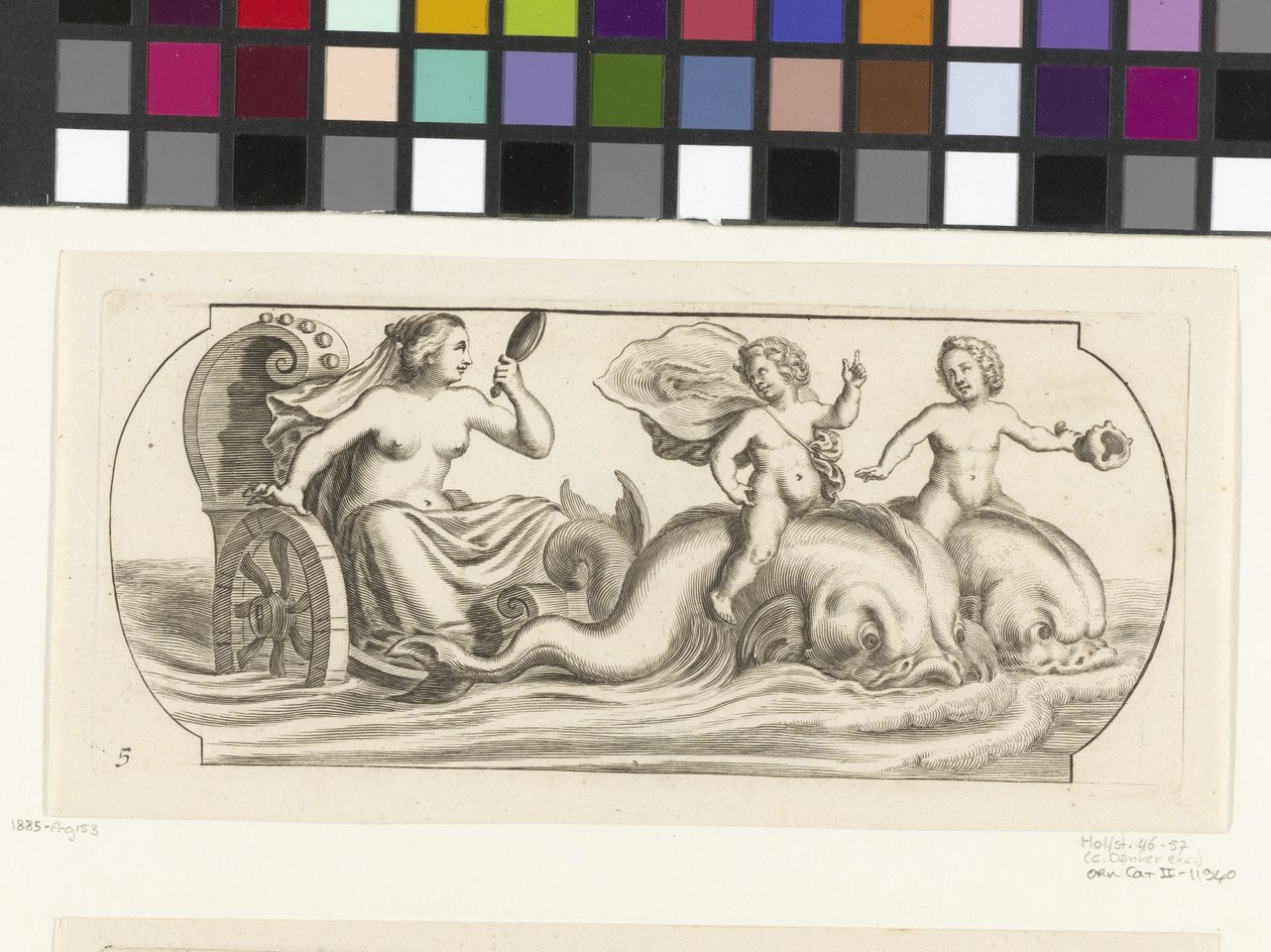 أمفيتريت على عربة Nouveau Livre des Dieux et Deeßes De la Marine Bouckje of Sea Gods and Goddesses (عنوان السلسلة) بواسطة هندريك دي كيسير (أنا)