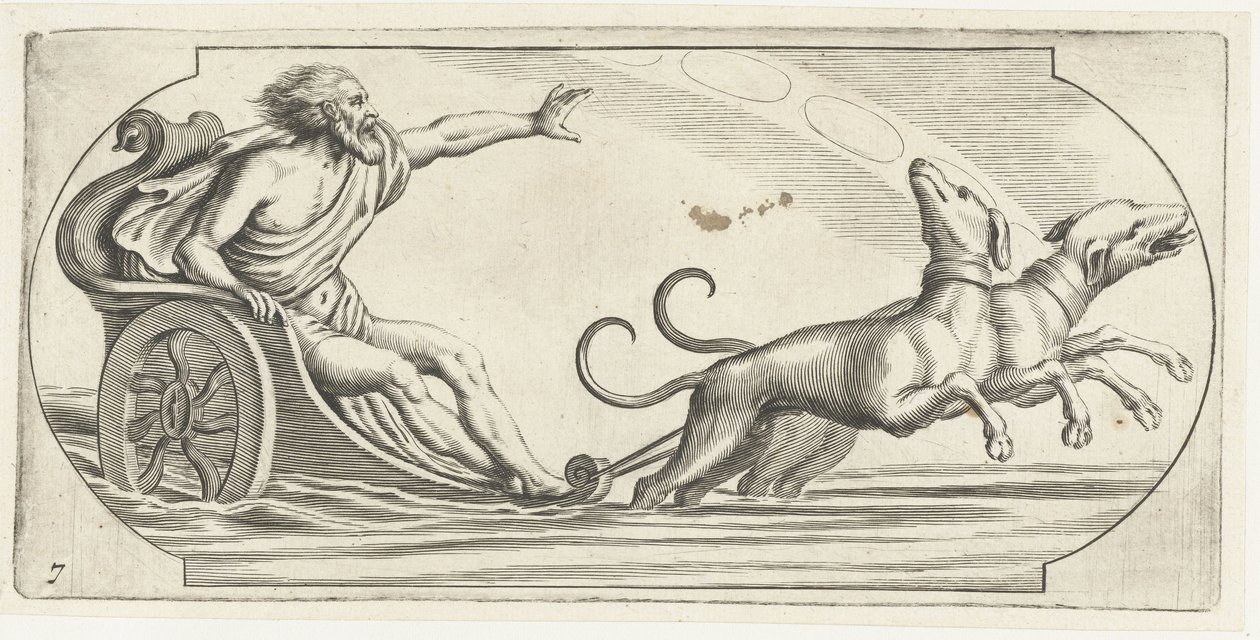 إله البحر على عربة Nouveau Livre des Dieux et Deeßes De la Marine Bouckje of Sea Gods and Goddesses (عنوان السلسلة) بواسطة هندريك دي كيسير (أنا)