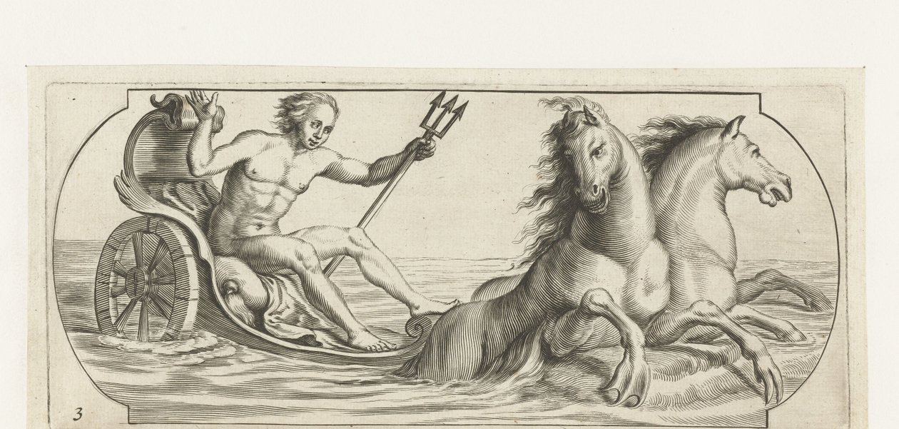 نبتون على عربة Nouveau Livre des Dieux et Deeßes De la Marine Bouckje of Sea Gods and Goddesses (عنوان السلسلة) بواسطة هندريك دي كيسير (أنا)
