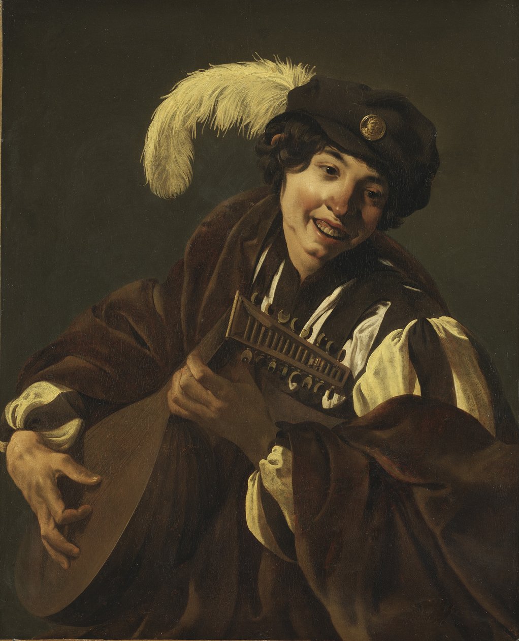 صبي يلعب العود ، 1620s بواسطة هندريك تير بروغن