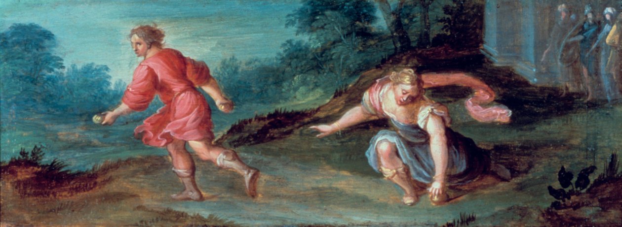 أتالانتا والتفاح الذهبي ، c1619. بواسطة هندريك فان بالين