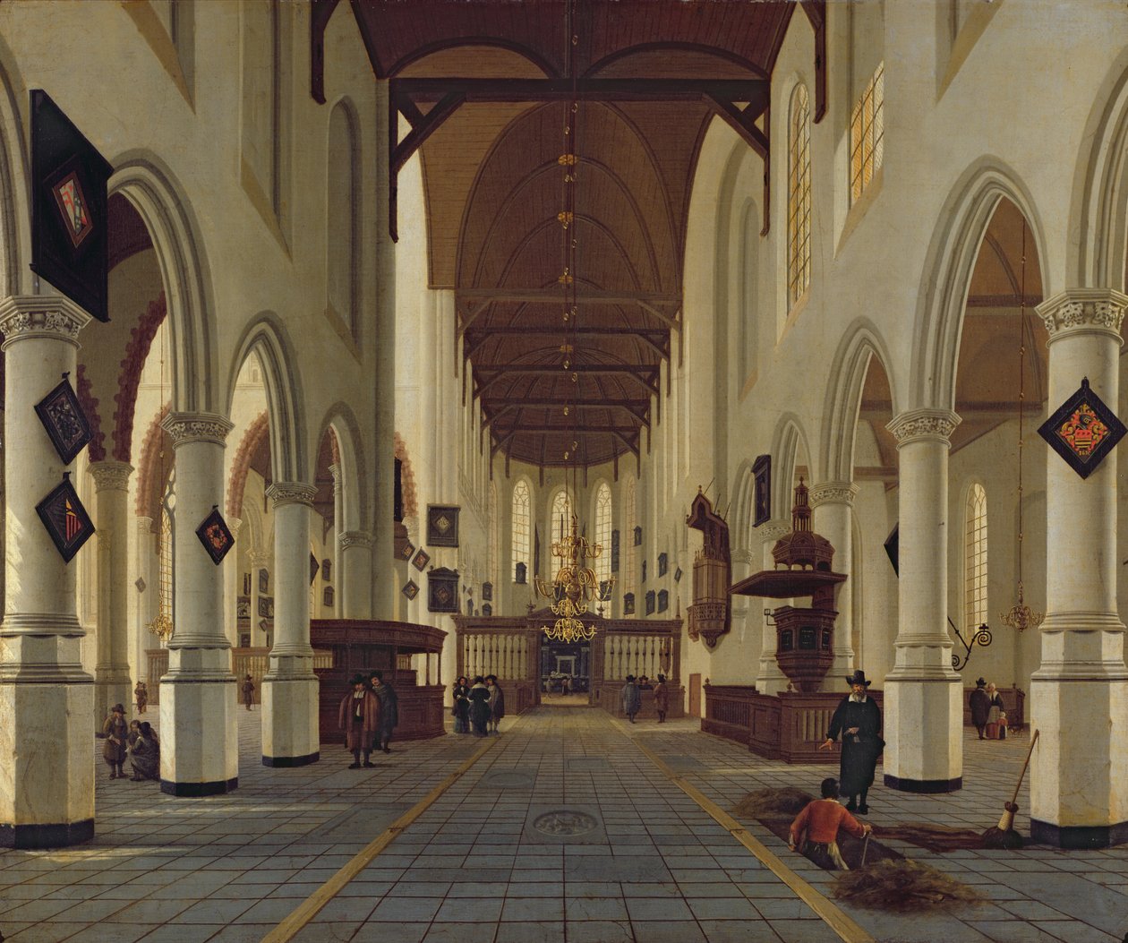 داخل Oude Kerk ، Delft ، c.1660-70 بواسطة هندريك كورنيلز. فان فليت