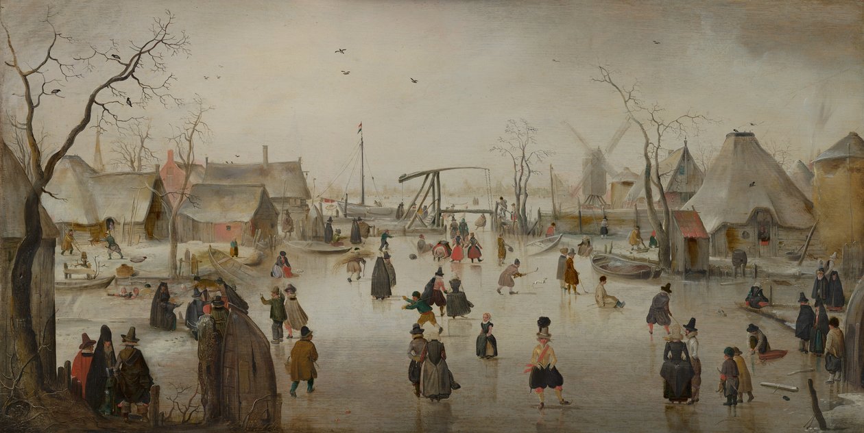 Ice Sports، c.1610 (زيت على لوح) بواسطة هندريك أفركامب