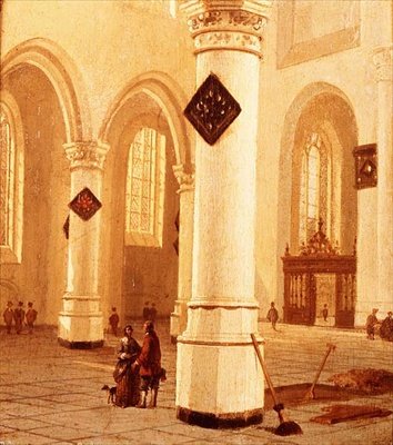 داخل الكنيسة (زيت على قماش) بواسطة هندريك كورنيلز. فان فليت