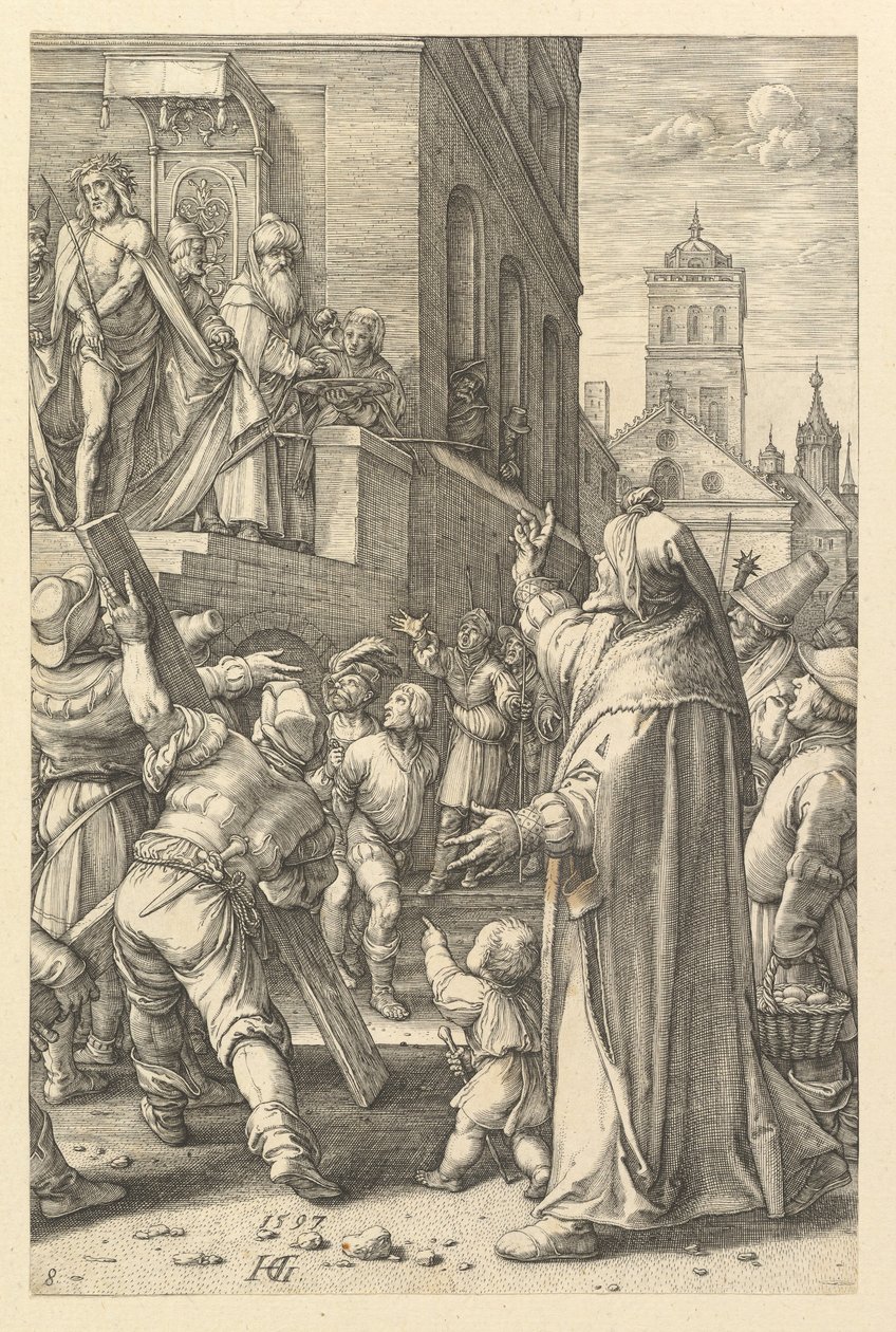 Ecce Homo ، من آلام المسيح ، 1597. بواسطة هندريك جولتزيوس