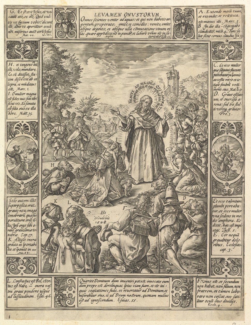 Levamen Onostrorum ، من قصص الإيمان المسيحي ، من كريستيان وبروفين أول ... ، 1604. بواسطة هندريك جولتزيوس