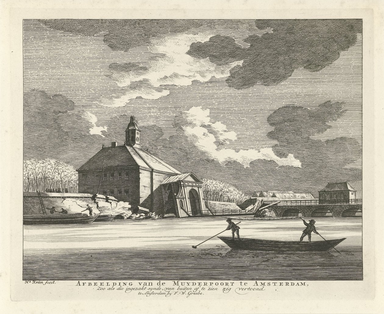 مترهل Muiderpoort ، ينظر إليه من Singelgracht ، 1769 يمكن رؤية صورة Muyderpoort في أمستردام ، حديقة الحيوان حيث أن هذه النقابة المنهارة ، من الخارج ، منعرج معروض (العنوان على الكائن) بواسطة هندريك كيون