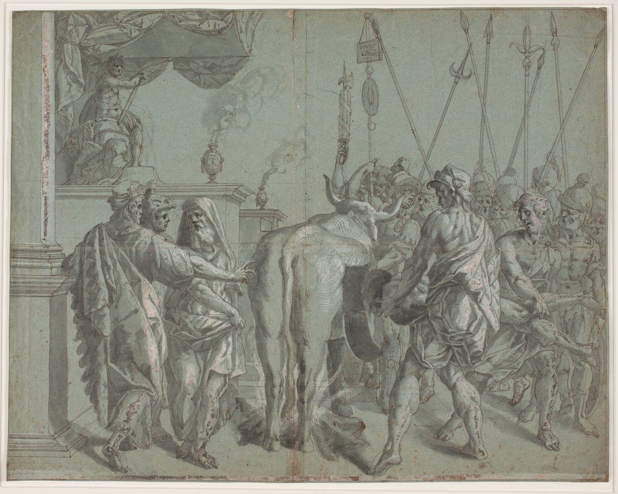 يحيط الطاغية Phalarus of Agrigento النحات Parillus في ثوره البرونزي المتوهج بواسطة هنريك كروك