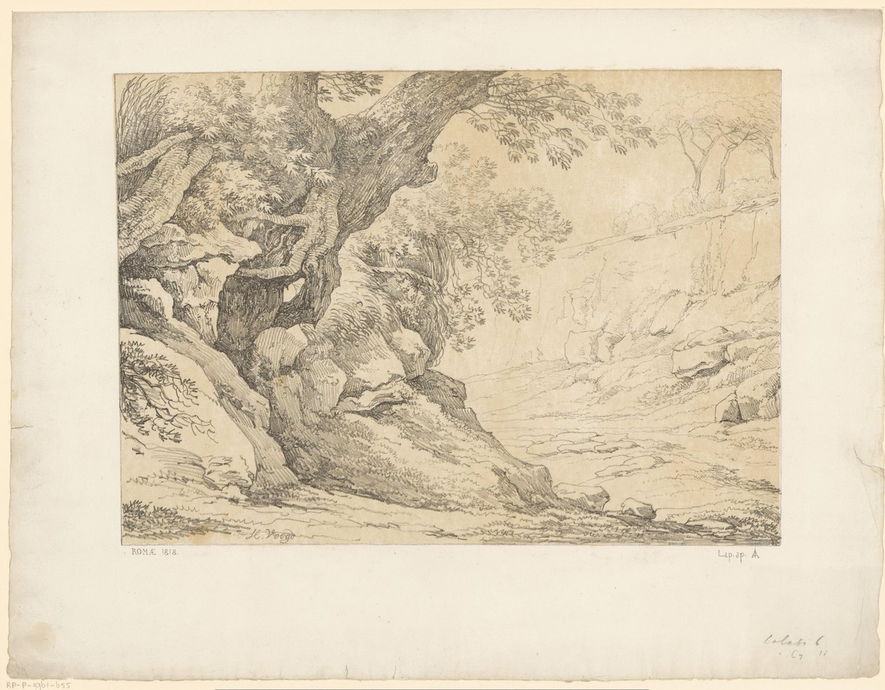 صخور متضخمة Tentamina Lithographica (عنوان السلسلة) المناظر الطبيعية الإيطالية (عنوان المسلسل) بواسطة هنريك فوغد