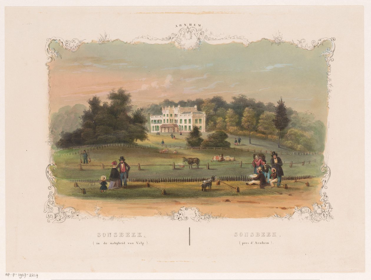 منظر لحوزة سونسبيك الريفية Sonsbeek (بالقرب من Velp) (العنوان على الكائن) Arnhem (عنوان المسلسل على الكائن) بواسطة هندريك فيلهلموس الأخير (منسوب إلى)