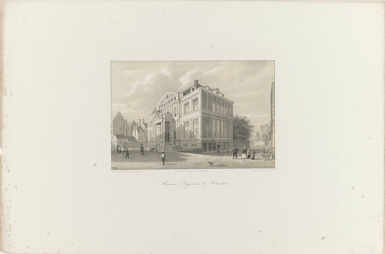 منظر لمتحف Boijmans في روتردام ، 1854 متحف Boijmans في روتردام (العنوان على الكائن) جمعية الترويج لتونكونست ومهرجانها الموسيقي ومدينة روتردام. ذكرى عام 1854 (عنوان السلسلة على الكائن) بواسطة هندريك فيلهلموس الأخير
