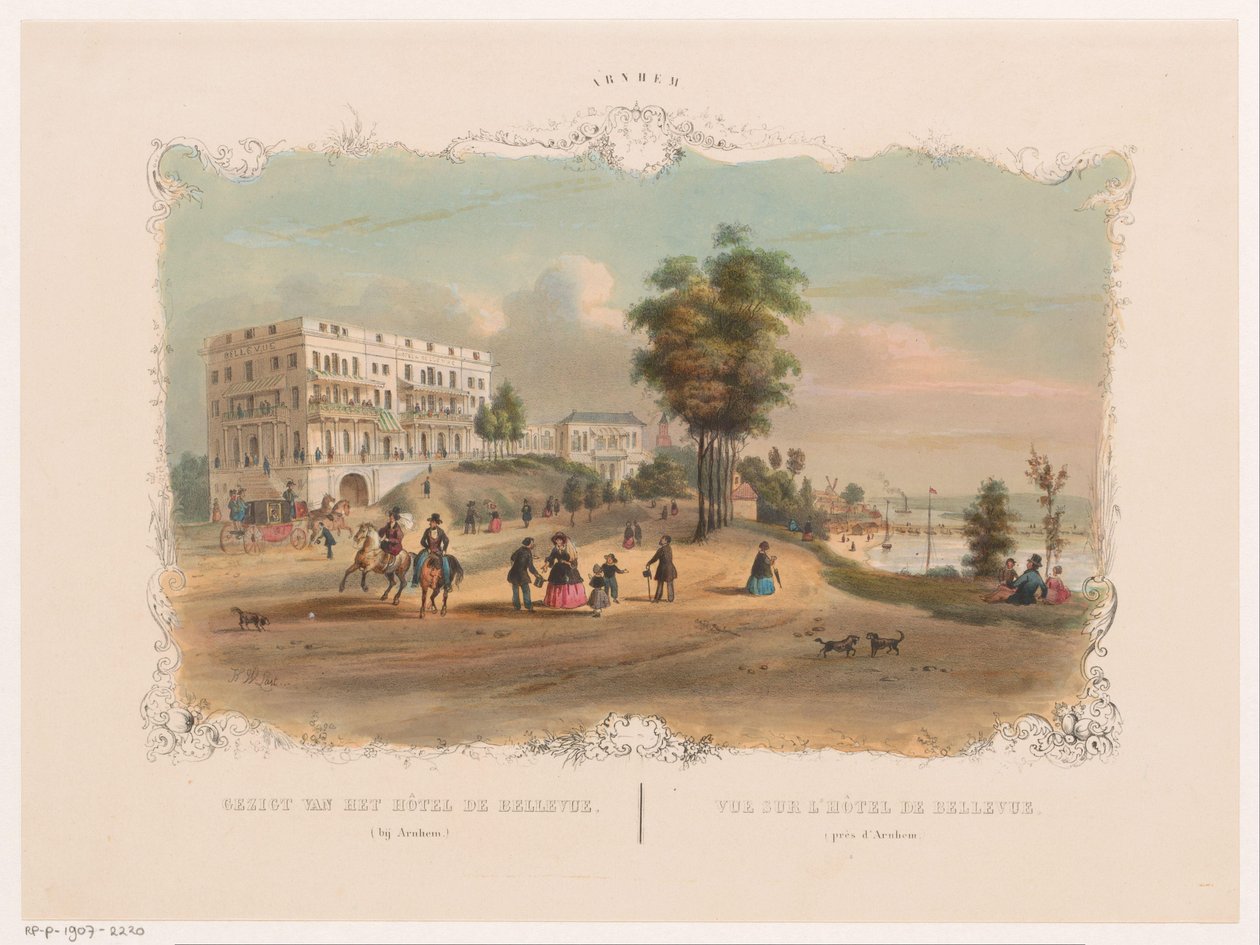 منظر لفندق بلفيو بالقرب من أرنهيم منظر لـ Hôtel de Bellevue (بالقرب من Arnhem) (العنوان على الكائن) Arnhem (عنوان المسلسل على الكائن) بواسطة هندريك فيلهلموس الأخير