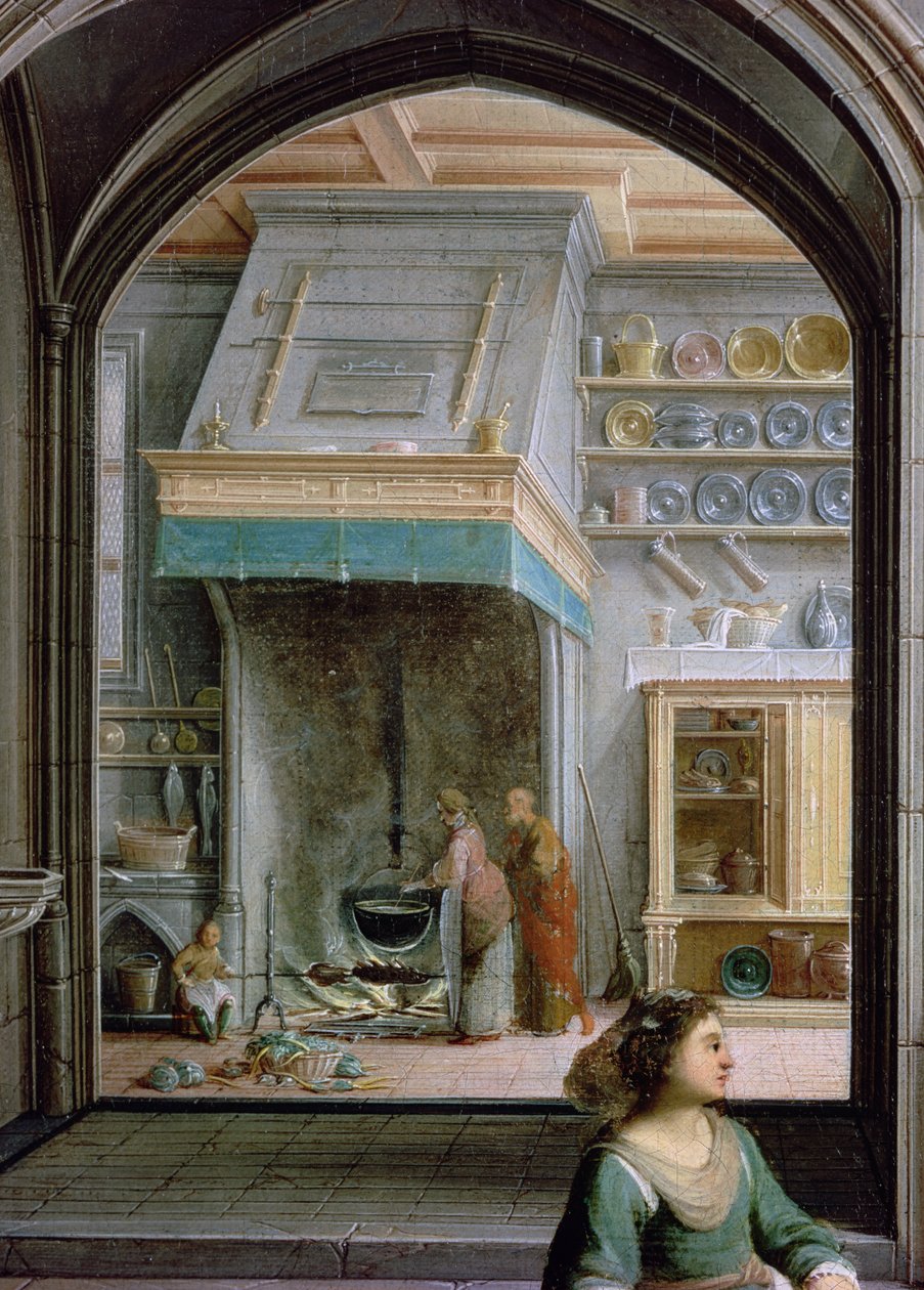 المسيح في بيت مارثا وماري ، تفاصيل المطبخ ، 1620 زيت على قماش بواسطة هندريك الأصغر ستينويك