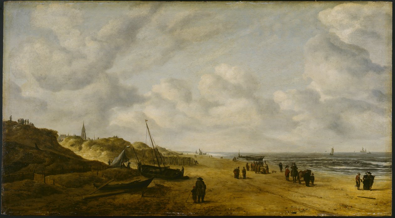 منظر شيفينينغن ساندز ، c.1630 (ما قبل الحفظ ؛ انظر أيضًا 1112739) بواسطة هندريك فان أنثونيسن
